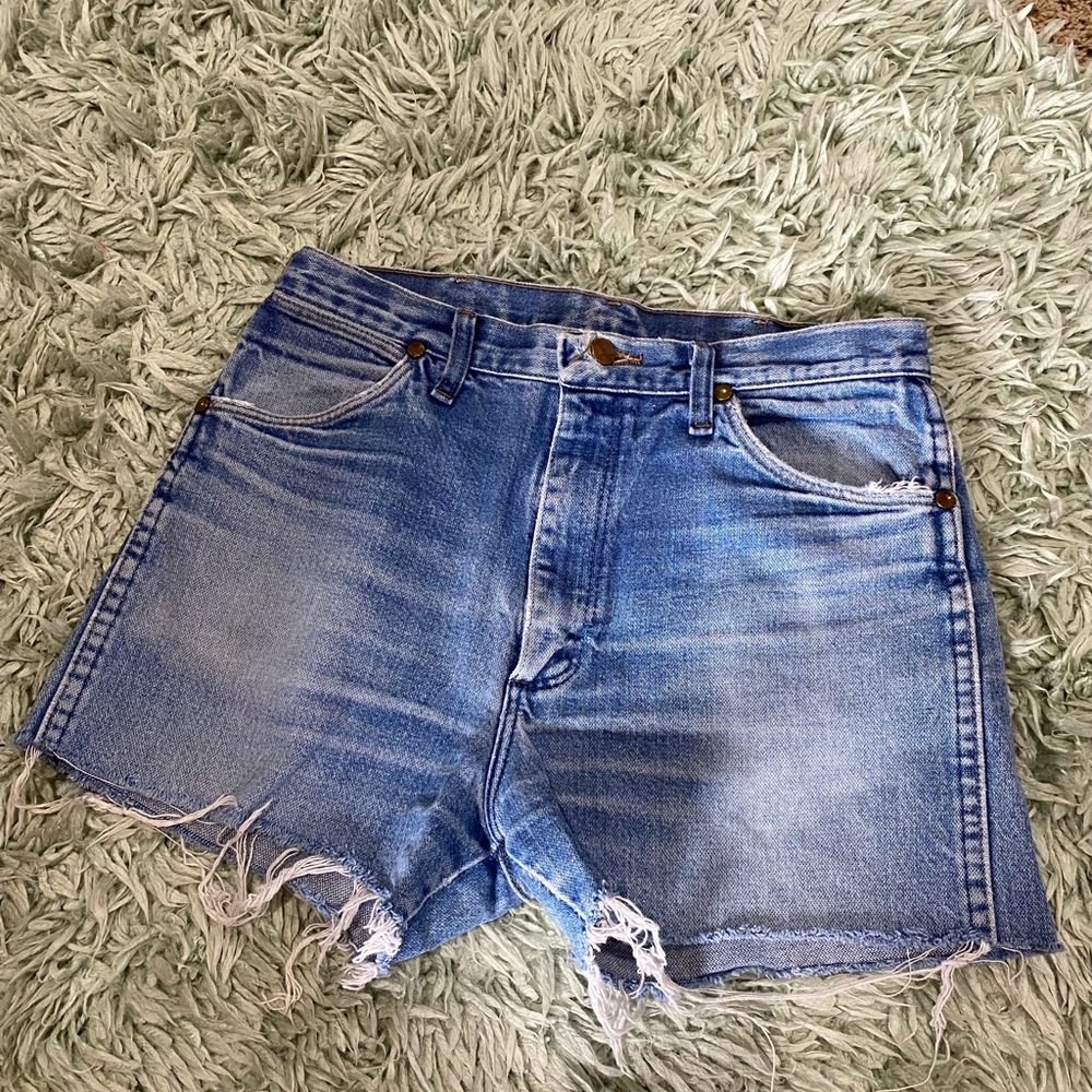 Denim Cutoff Wrangler Shorts